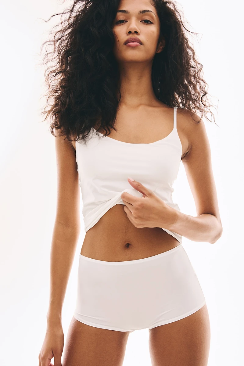 Padded-Cup Microfiber Strappy Top