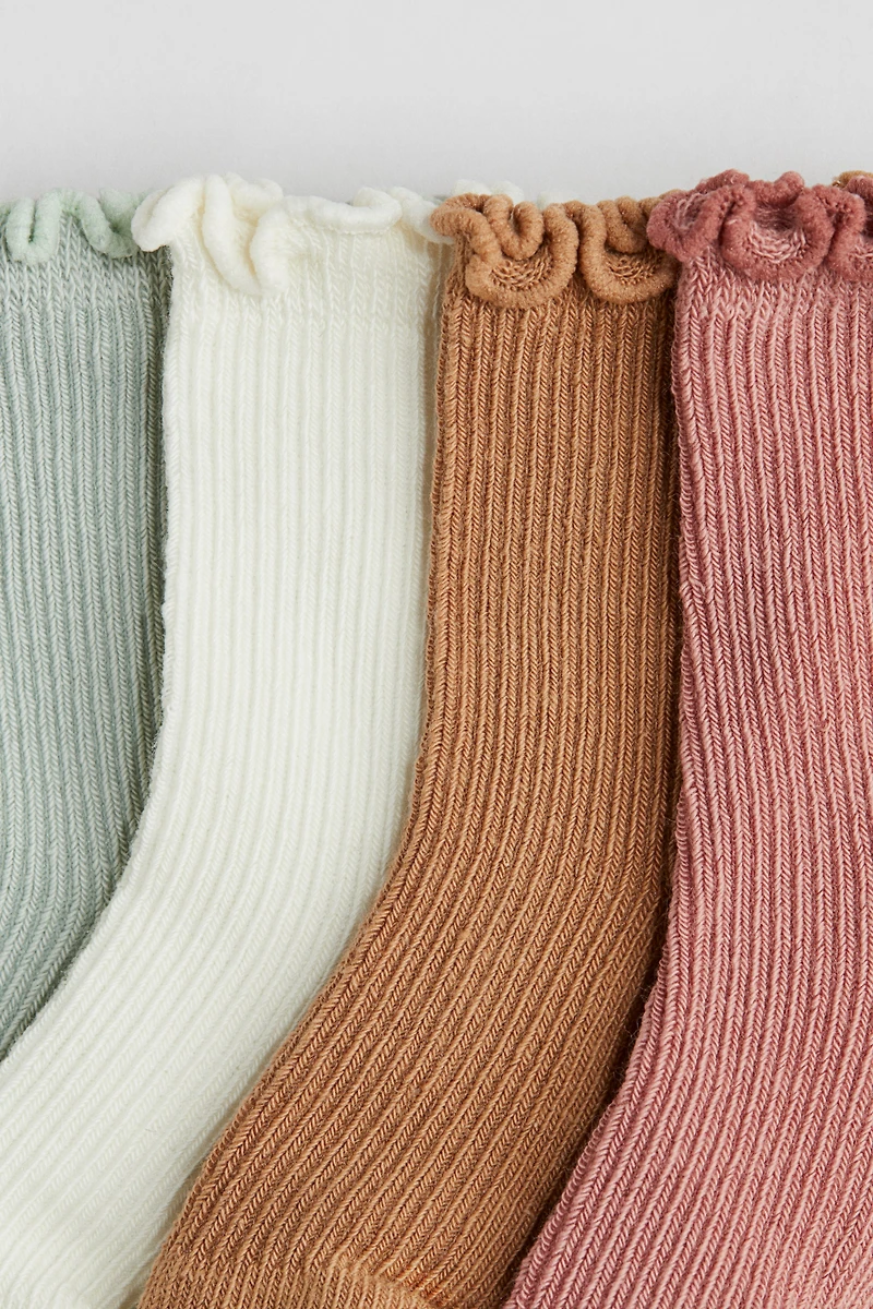 4-Pack Socks with Overlocked Trim