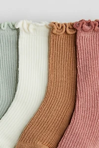 4-Pack Socks with Overlocked Trim