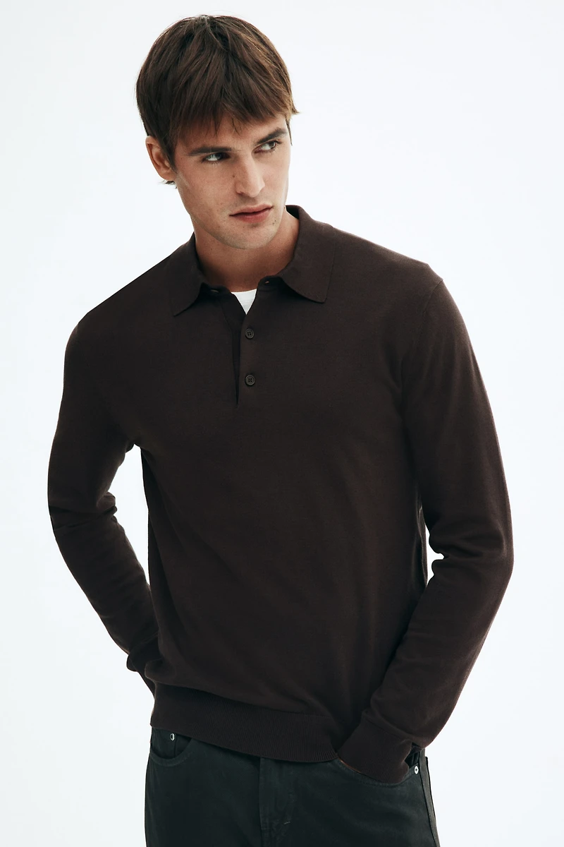 Regular-Fit Fine-Knit Polo Shirt
