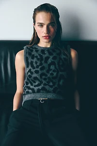 Jacquard-Knit Sweater Vest