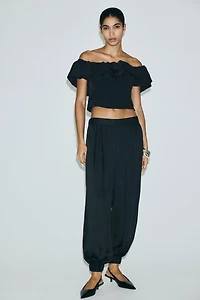 Ruffle-Trimmed Off-the-Shoulder Top