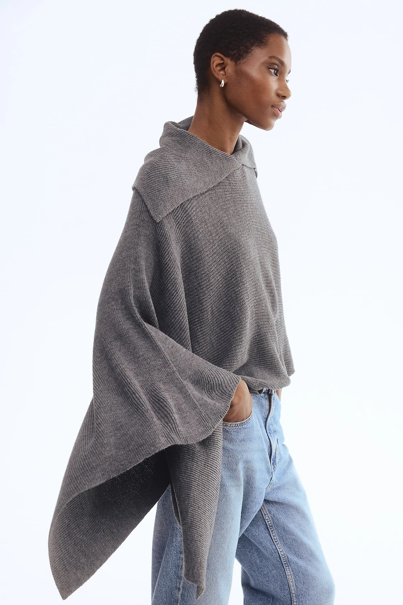 Rib-Knit Cape