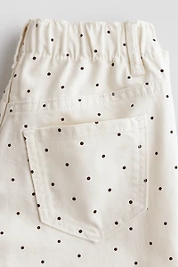 Cotton twill barrel trousers
