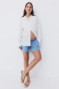 MAMA Denim Drawstring Shorts