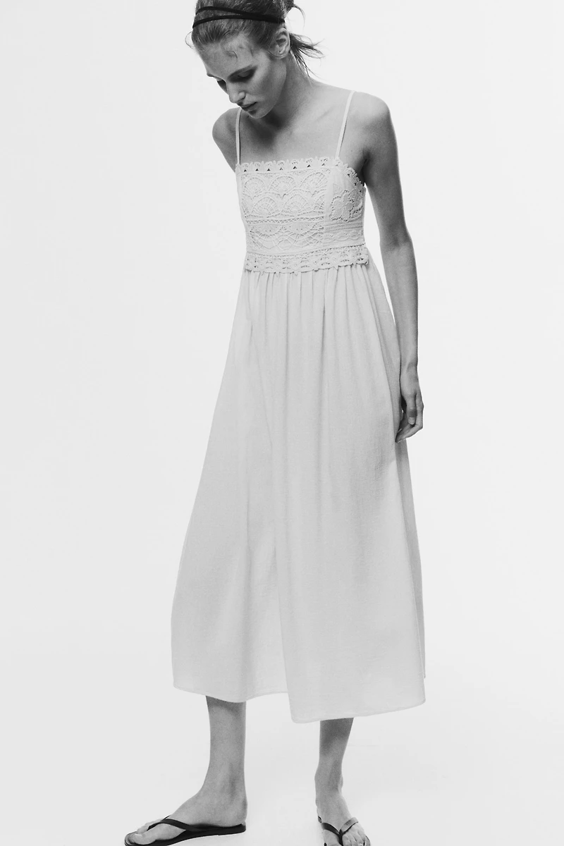 Robe à bretelles fines en coton