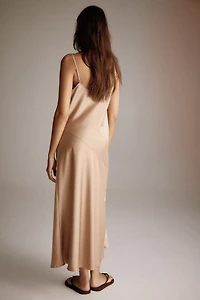 Lace-Trimmed Satin Dress