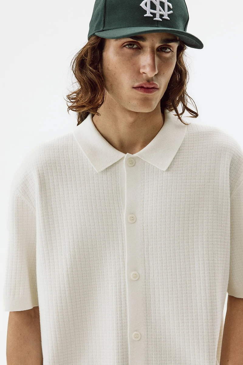 Chemise classique en tricot texturé