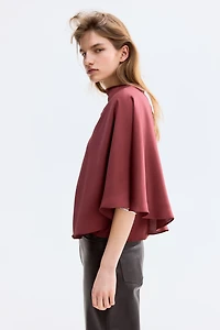 Draped Satin Blouse