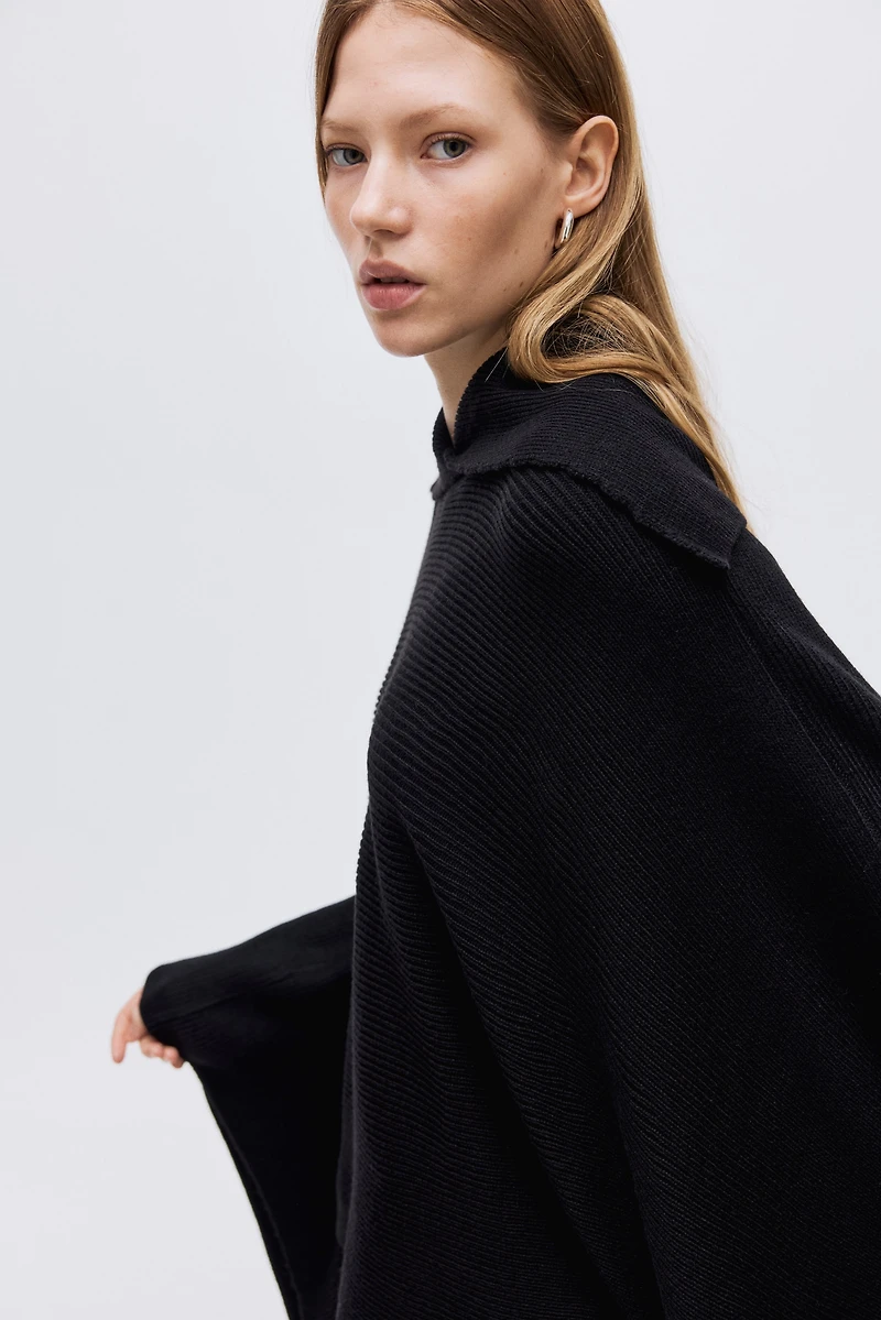 Rib-Knit Cape