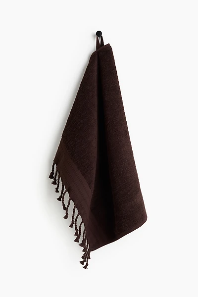 Serviette à franges en coton