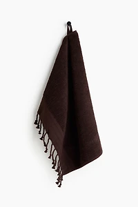 Serviette à franges en coton