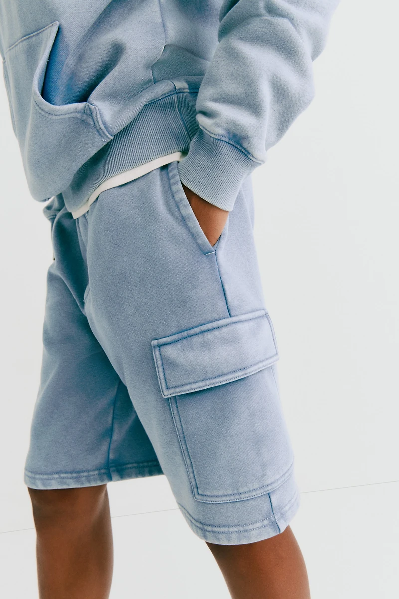 2-Piece Brushed-Inside Sweatshirt and Shorts Set