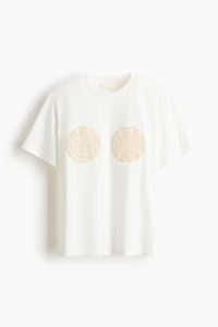 T-Shirt with Embroidered Motif