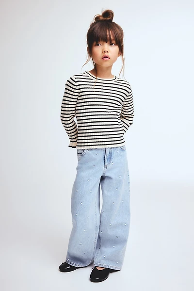 Jean à jambes larges avec motifs