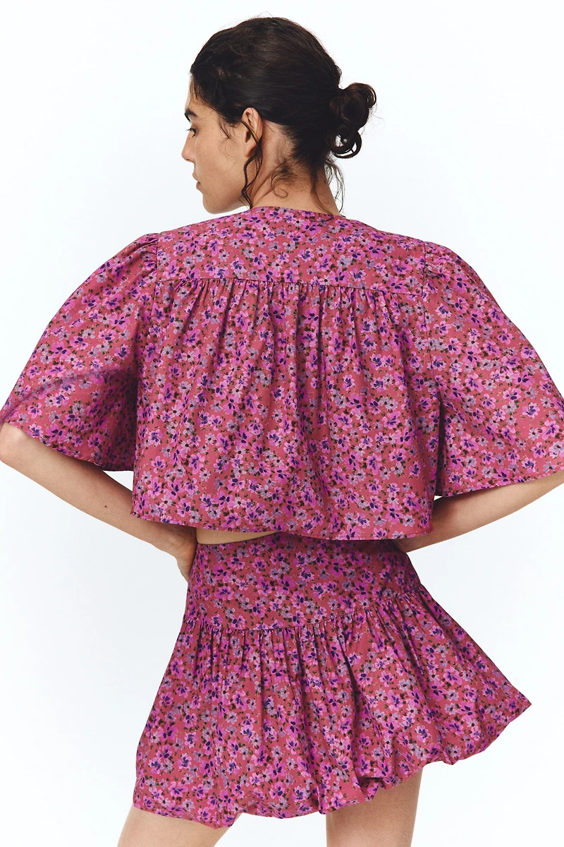 Blouse courte en coton