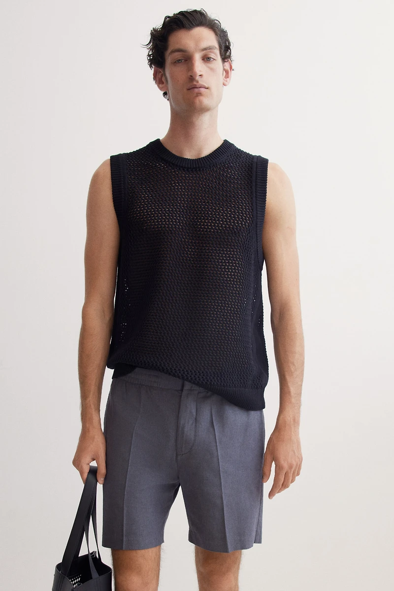 Regular-Fit Linen-Blend Shorts