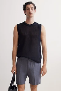 Regular-Fit Linen-Blend Shorts