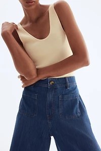 Jean large taille haute