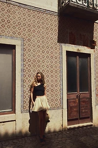 Flounced One-Shoulder Top