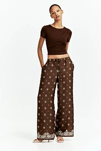 Wide-Leg Drawstring Pants