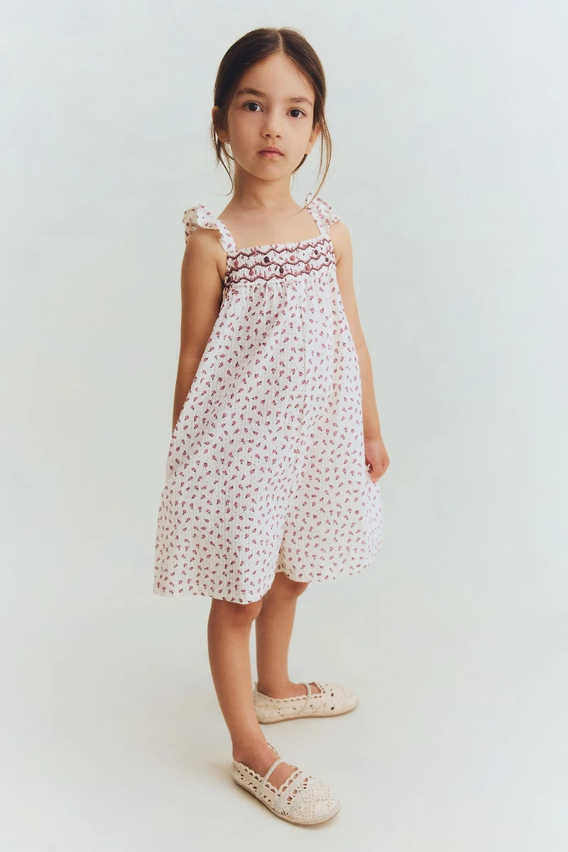 Floral-Print Cotton Romper Suit