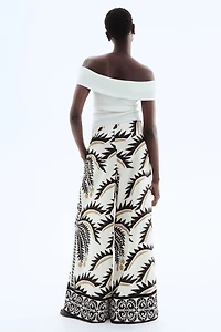 Pantalon large à taille élastique
