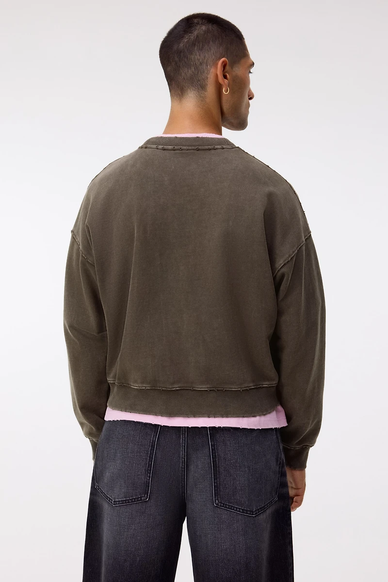 Oversized-Fit Washed-Look Sweatshirt