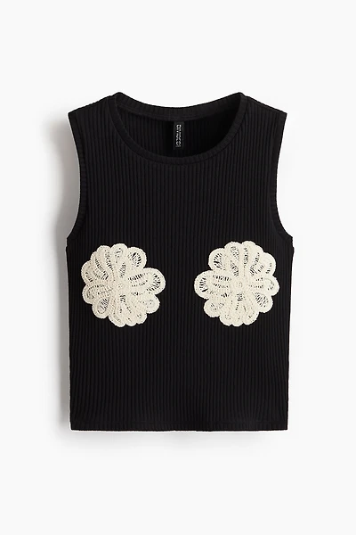 Débardeur court avec appliqués