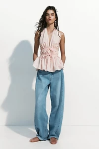 Peplum Halterneck Top
