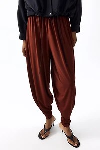 Pantalon à jambes tonneau en jersey