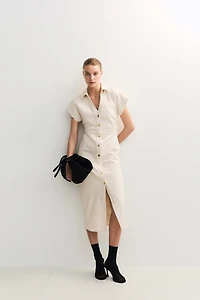 Short-Sleeved Denim Dress