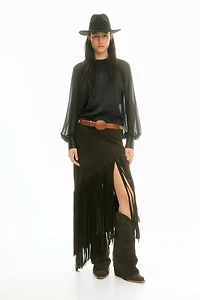 Open-Back Satin Blouse