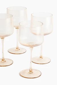 Lot de 4 verres à vin rainurés