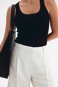 Short Bermuda en lin mélangé