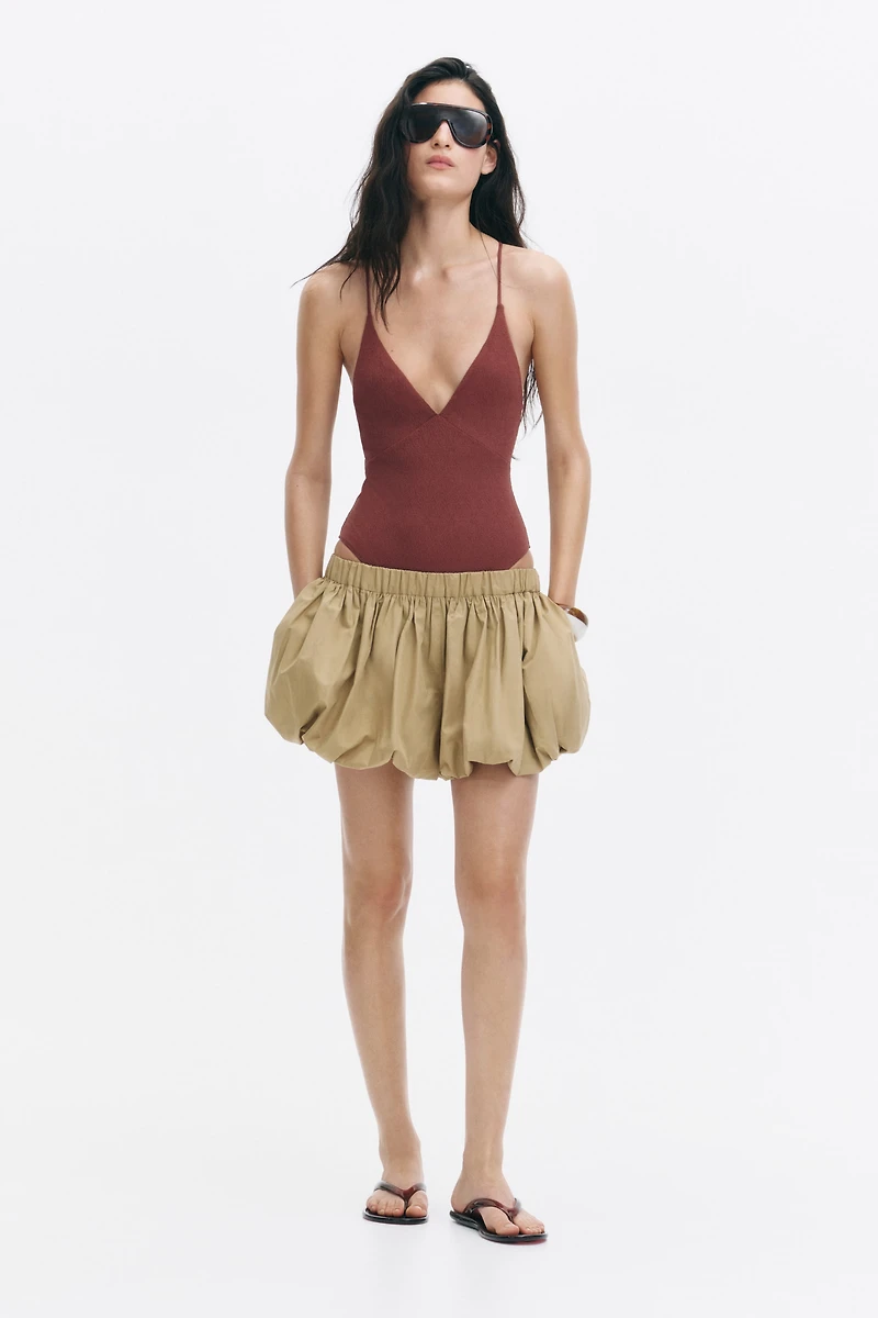 Maillot de bain coussiné échancré