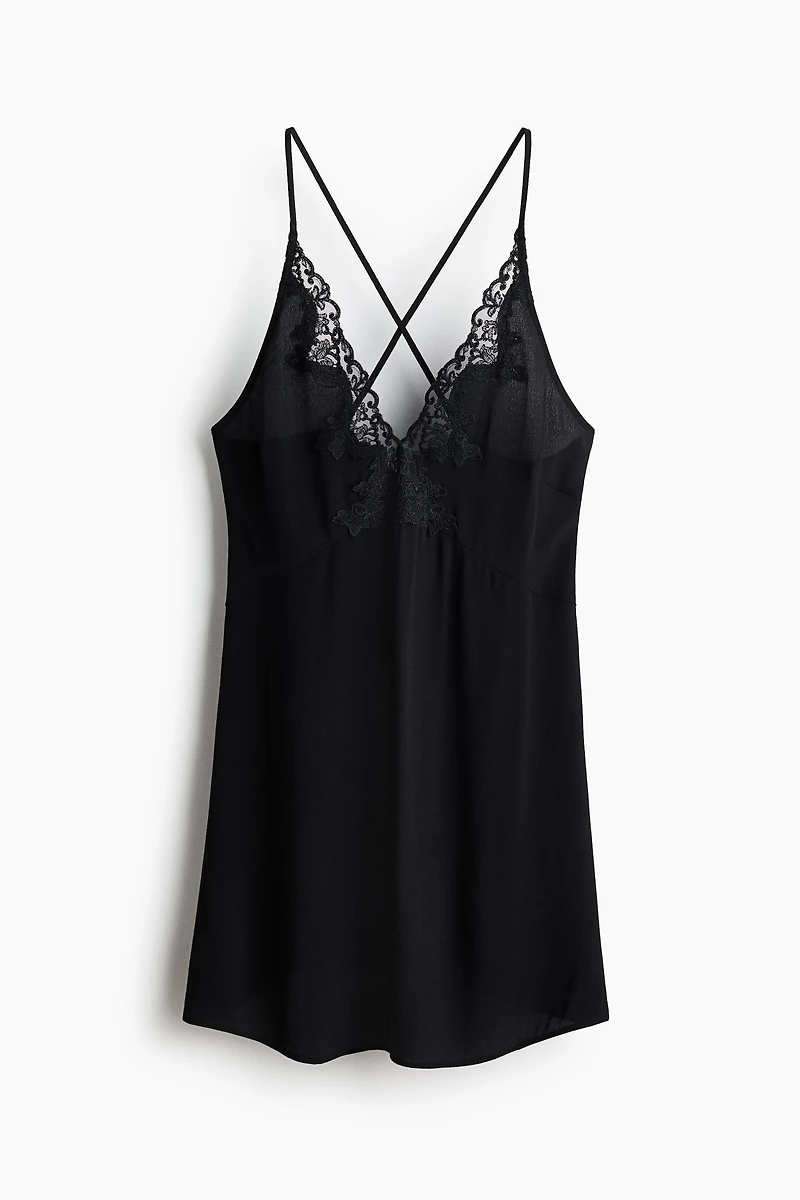 Lace-Trimmed Viscose Nightgown