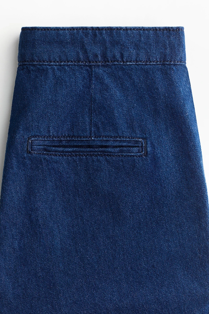 Button-Detail Denim Pants