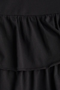 Tiered Jersey Mini Skirt