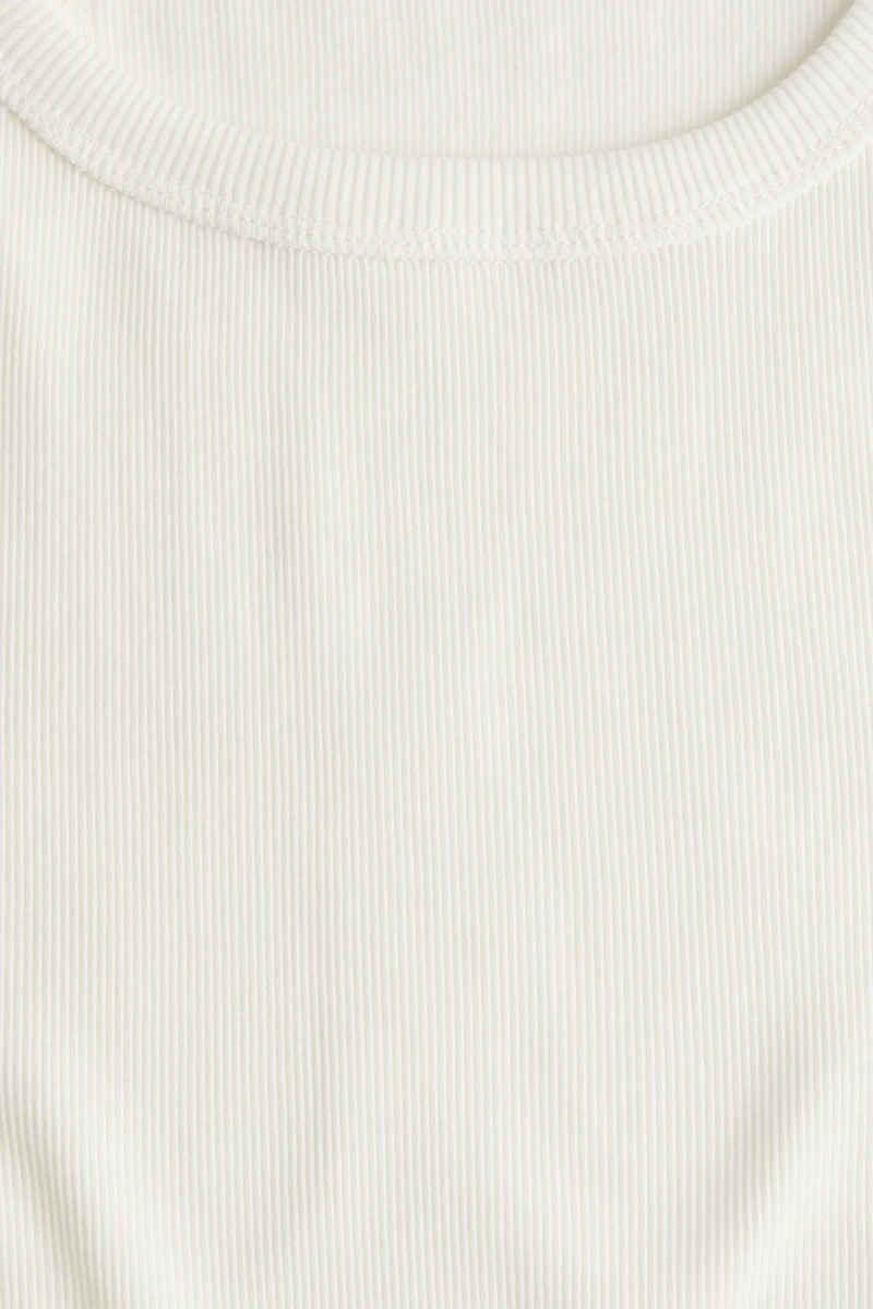 Silk-Blend Ribbed Thong Bodysuit