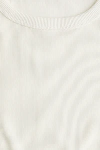 Silk-Blend Ribbed Thong Bodysuit