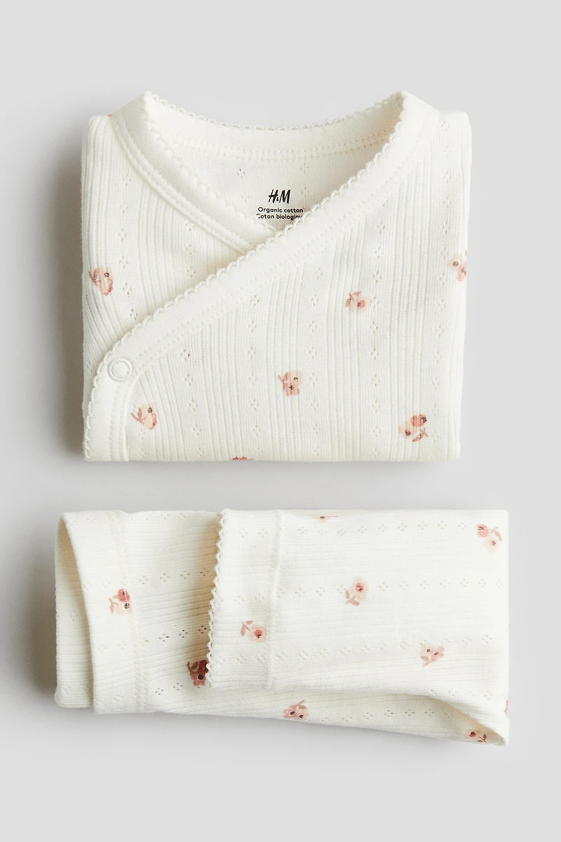 Ensemble 2 pièces en pointelle de coton