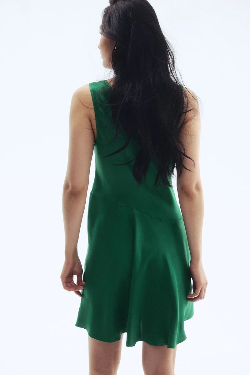 Flared satin dress