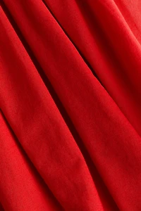 Ruched Linen-Blend Dress