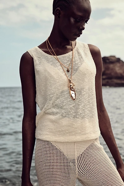 Textured-Knit Tank Top