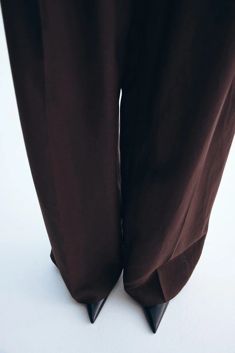 Linen-Blend Dress Pants