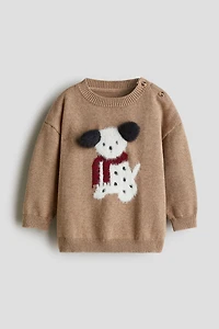 Jacquard-Motif Cotton Sweater