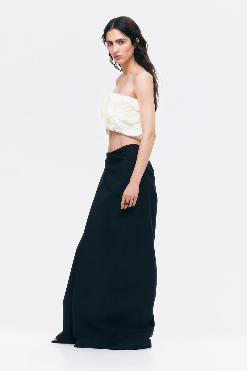 Flounced Bandeau Crop Top