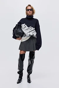 Jacquard-Knit Turtleneck Sweater