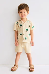 2-Piece Hole-Knit Cotton Set